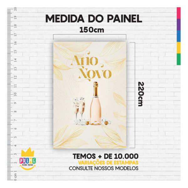 Painel de Festa Retangular Ano Novo Reveillon 3D 1,50m x 2,20 Casadinho - Image 4