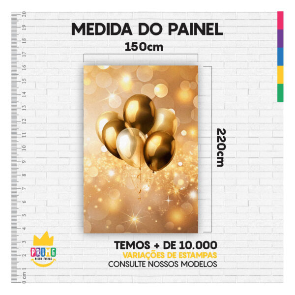 Painel de Festa Retangular Ano Novo Reveillon 3D 1,50m x 2,20 Casadinho - Image 4