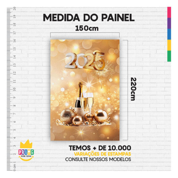 Painel de Festa Retangular Ano Novo Reveillon 3D 1,50m x 2,20 Casadinho - Image 4