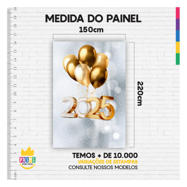Painel de Festa Retangular Ano Novo Reveillon 3D 1,50m x 2,20 Casadinho - Image 4