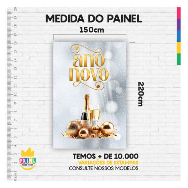 Painel de Festa Retangular Ano Novo Reveillon 3D 1,50m x 2,20 Casadinho - Image 4