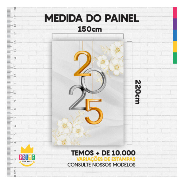 Painel de Festa Retangular Ano Novo Reveillon 3D 1,50m x 2,20 Casadinho - Image 4