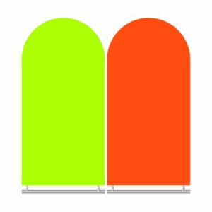 Painel Romano Decorativo Cor Lisa Verde Neon-Laranja Fluorescente