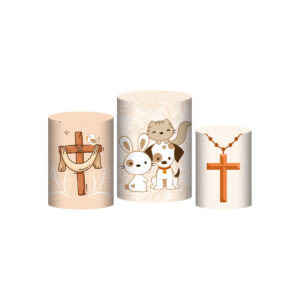 Trio Capa Cilindro São Francisco 3D Em Tecido Com Elástico