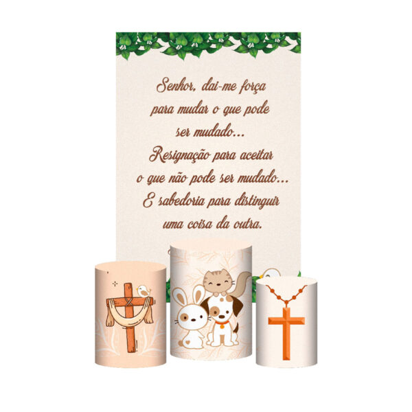 Kit Casado São Francisco 3d Trio Capa Cilindro + Retangular Tecido