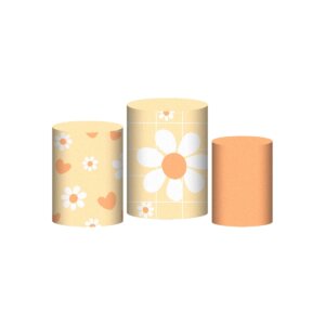 Trio Capa Cilindro Margarida 3D Em Tecido Com Elástico