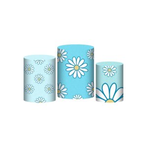 Trio Capa Cilindro Margarida 3D Em Tecido Com Elástico
