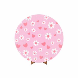Painel Redondo 3D Margarida 50cm Com Suporte MDF