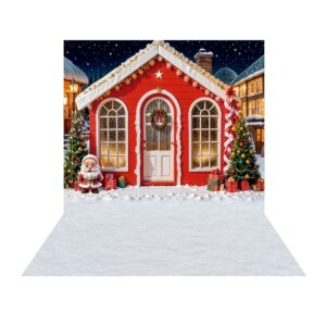 Fundo Fotográfico Natal Casinha Tecido 2,20m x 1,50m F1331