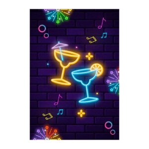 Painel de Festa Retangular Neon 3D 1,50m x 2,20 Casadinho