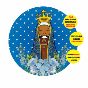 Painel Abre Fácil Nossa Senhora Aparecida 3D Redondo 1,50 X 1,50m