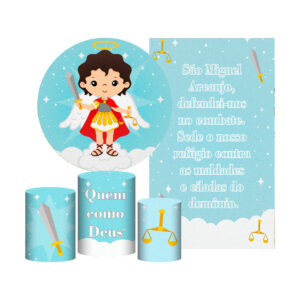 Kit São Miguel Painel Redondo + Trio Capas + Retangular Tecido