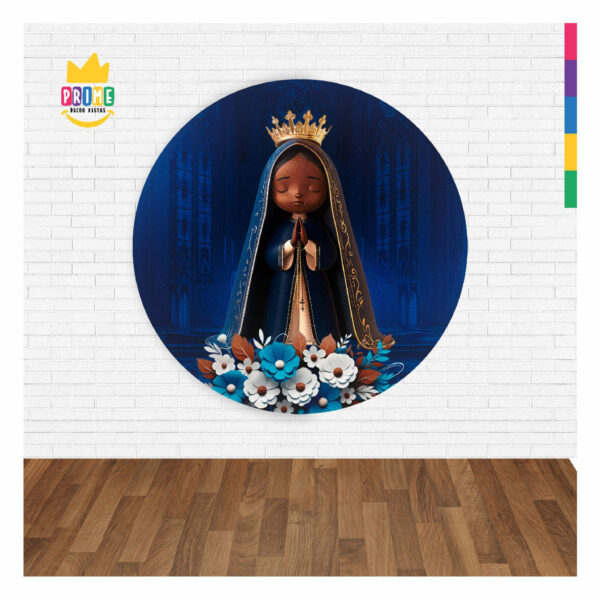 Painel Abre Fácil Nossa Senhora Aparecida 3D Redondo 1,50 X 1,50m - Image 2