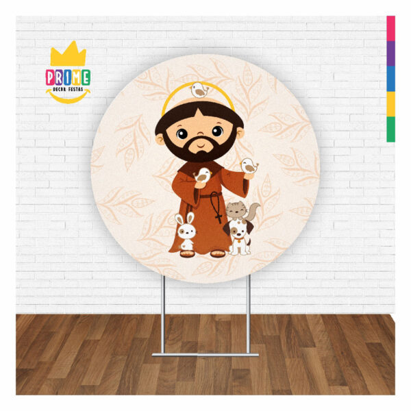 Painel Redondo 3D São Francisco Tecido Sublimado 1,50m x 1,50m - Image 2