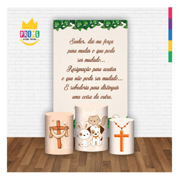 Kit Casado São Francisco 3d Trio Capa Cilindro + Retangular Tecido - Image 2
