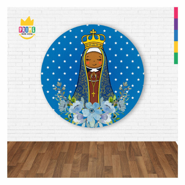 Painel Abre Fácil Nossa Senhora Aparecida 3D Redondo 1,50 X 1,50m - Image 2