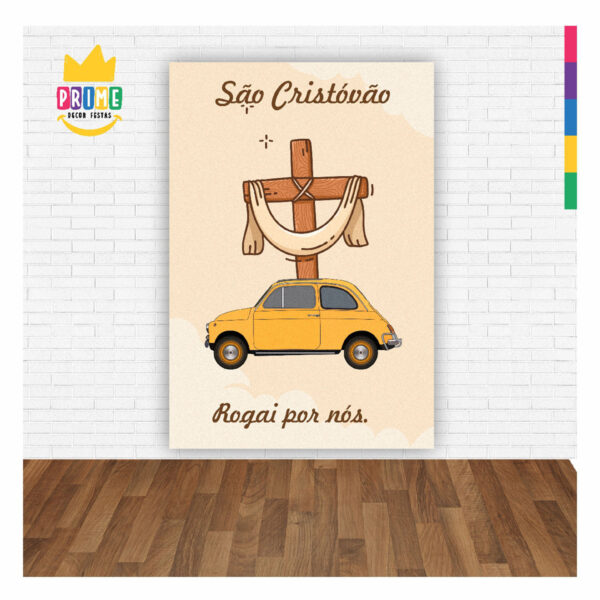 Painel de Festa Retangular São Cristóvão 3D 1,50m x 2,20 Casadinho - Image 2