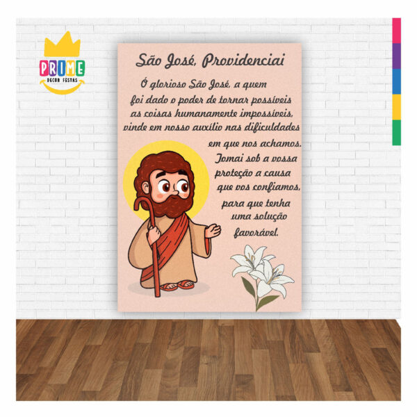 Painel de Festa Retangular São José 3D 1,50m x 2,20 Casadinho - Image 2