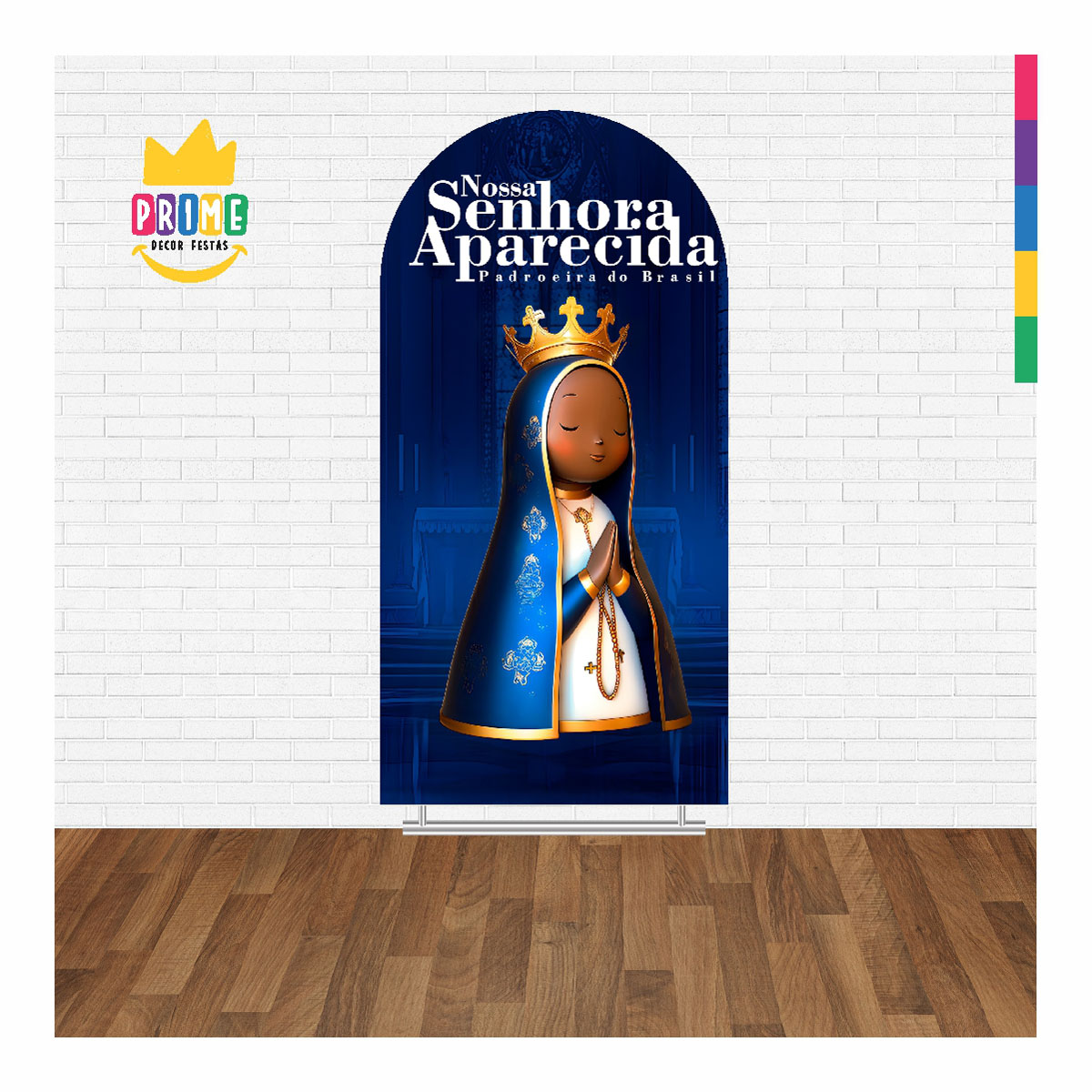Painel De Festa Romano Decorativo Nossa Senhora Aparecida - Imagem 2