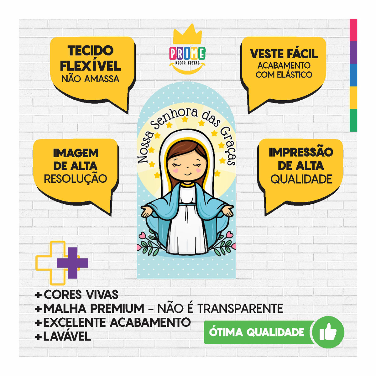 Painel De Festa Romano Decorativo Nossa Senhora das Graças - Imagem 3