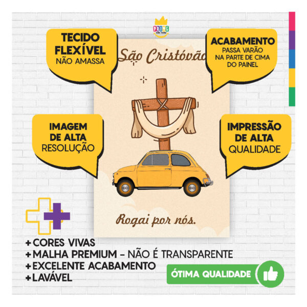 Painel de Festa Retangular São Cristóvão 3D 1,50m x 2,20 Casadinho - Image 3