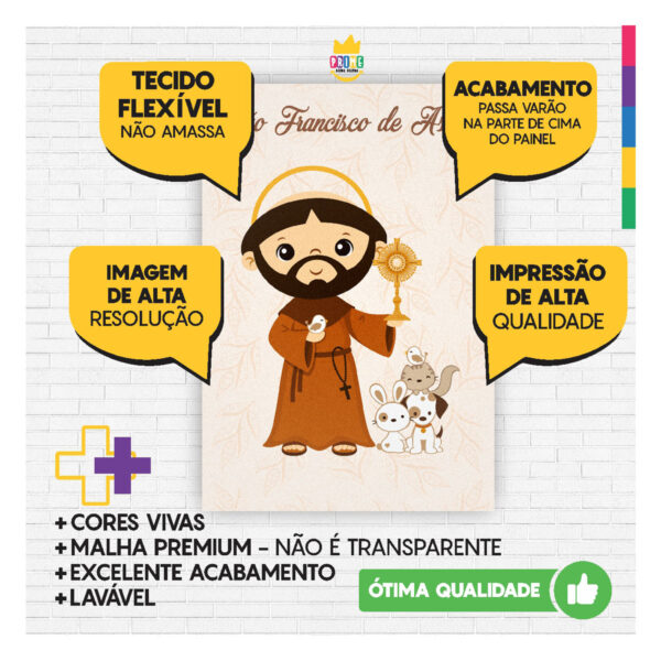 Painel de Festa Retangular São Francisco 3D 1,50m x 2,20 Casadinho - Image 3