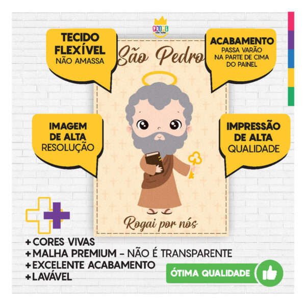 Painel de Festa Retangular São Pedro 3D 1,50m x 2,20 Casadinho - Image 3
