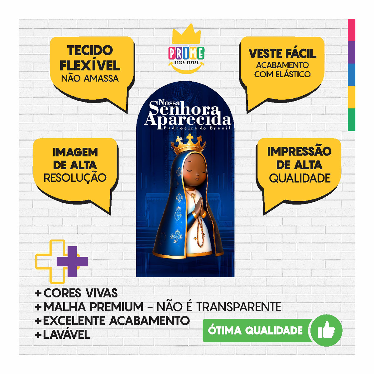 Painel De Festa Romano Decorativo Nossa Senhora Aparecida - Imagem 3