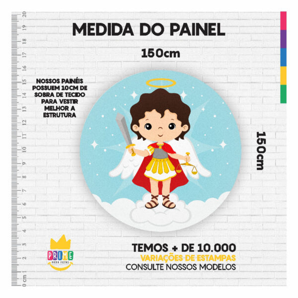 Painel Redondo 3D São Miguel Tecido Sublimado 1,50m x 1,50m - Image 3