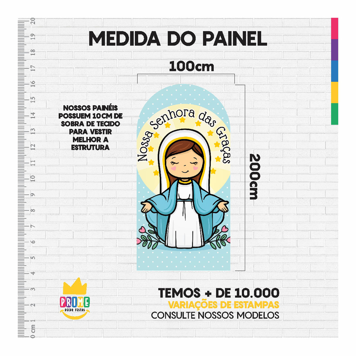 Painel De Festa Romano Decorativo Nossa Senhora das Graças - Imagem 4