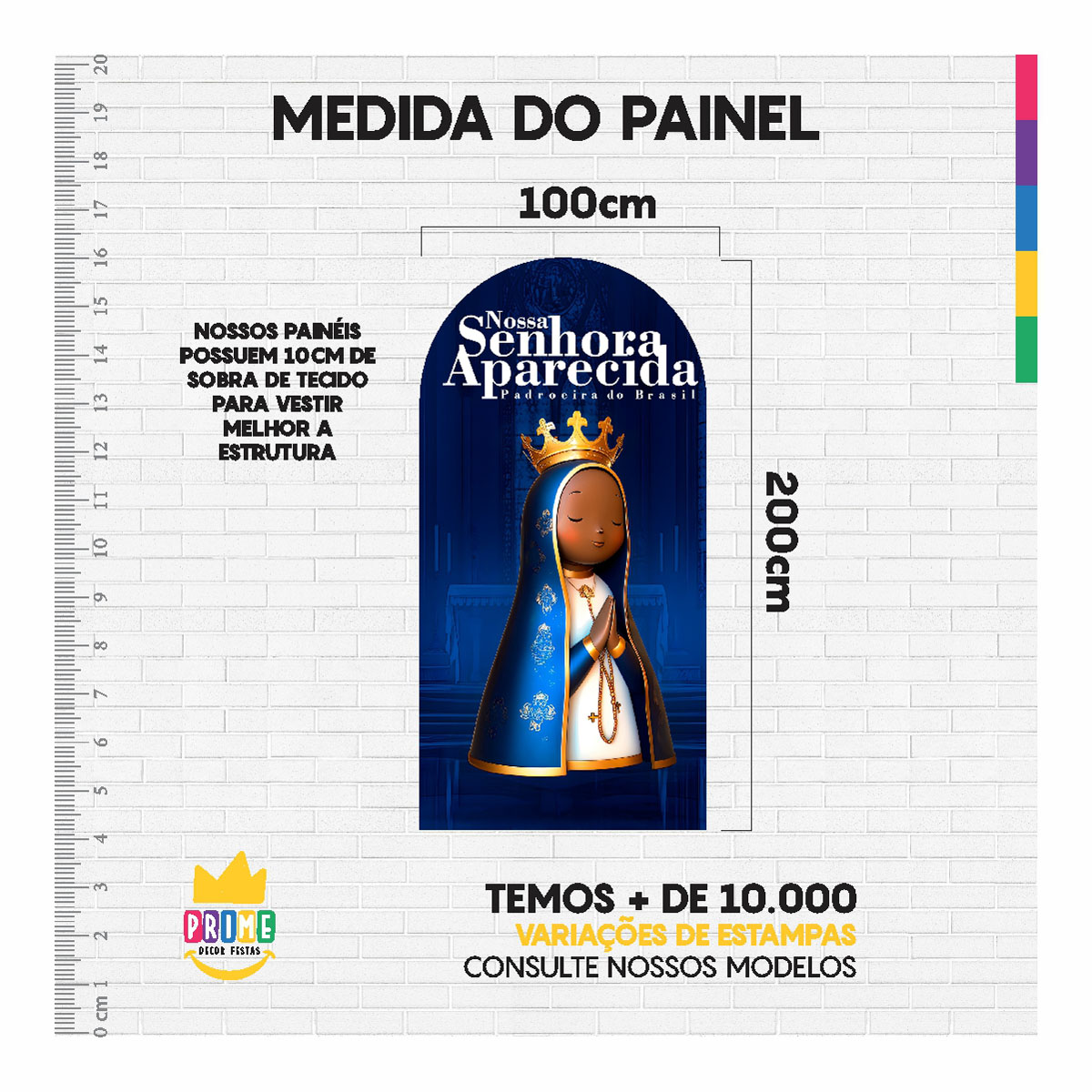 Painel De Festa Romano Decorativo Nossa Senhora Aparecida - Imagem 4
