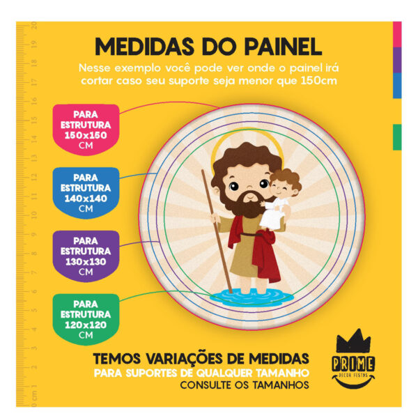 Trio Capa Cilindro + Painel Redondo 3D São Cristóvão 1,50m Veste Fácil - Image 4