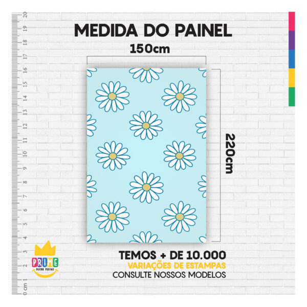 Painel de Festa Retangular Margarida 3D 1,50m x 2,20 Casadinho - Image 4