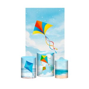 Kit Casado Pipa 3d Trio Capa Cilindro + Retangular Tecido