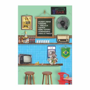 Painel de Festa Retangular Boteco Casadinho 3D 1,50m x 2,20