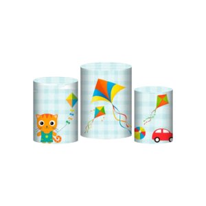Trio Capa Cilindro Pipa 3D Em Tecido Com Elástico