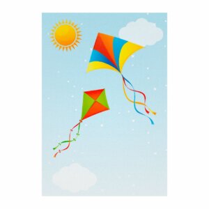 Painel de Festa Retangular Pipa Casadinho 3D 1,50m x 2,20