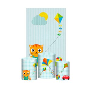 Kit Casado Pipa 3d Trio Capa Cilindro + Retangular Tecido