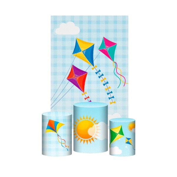 Kit Casado Pipa 3d Trio Capa Cilindro + Retangular Tecido