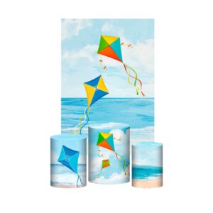 Kit Casado Pipa 3d Trio Capa Cilindro + Retangular Tecido
