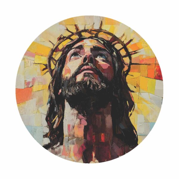 Painel Redondo 3D Jesus Tecido Sublimado 1,50m x 1,50m