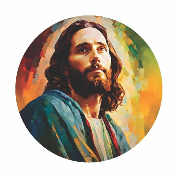 Painel Redondo 3D Jesus Tecido Sublimado 1,50m x 1,50m