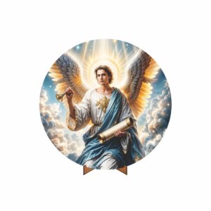 Painel Redondo 3D São Gabriel 50cm Com Suporte MDF