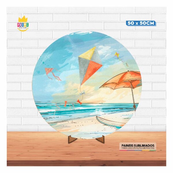 Painel Redondo 3D Pipa 50cm Com Suporte MDF - Image 2