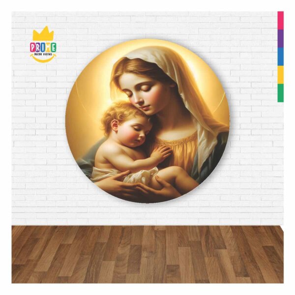 Painel Redondo 3D Mãe Rainha Abre Fácil 1,50m X 1,50m - Image 2