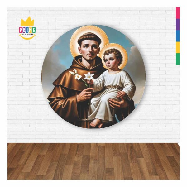 Painel Redondo 3D São Antônio  Abre Fácil 1,50m X 1,50m - Image 2