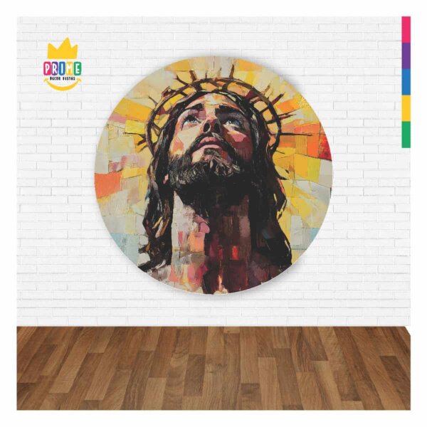 Painel Redondo 3D Jesus Abre Fácil 1,50m X 1,50m - Image 2