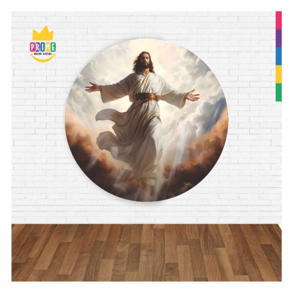 Painel Redondo 3D Jesus Abre Fácil 1,50m X 1,50m - Image 2