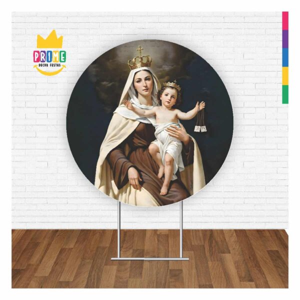 Painel Redondo 3D Nossa Senhora Tecido Sublimado 1,50m x 1,50m - Image 2