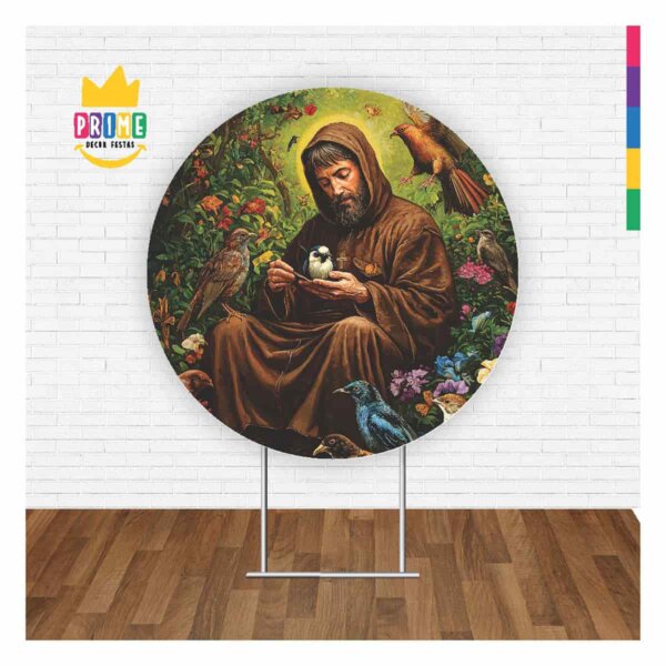 Painel Redondo 3D São Francisco Tecido Sublimado 1,50m x 1,50m - Image 2